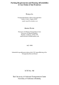 Cover page: Parking Requirements and Housing Affordability: A Case Study of San Francisco