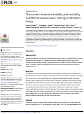 Cover page: The current malaria morbidity and mortality in different transmission settings in Western Kenya