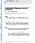 Cover page: Patterns of African American parents' educational involvement: associations with adolescents' academic performance and motivational beliefs