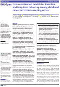 Cover page: Care coordination models for transition and long-term follow-up among childhood cancer survivors: a scoping review.