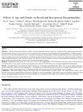 Cover page: Effects of Age and Gender on Recall and Recognition Discriminability