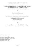 Cover page: Understanding Surface and Bulk Properties of Lubricants