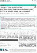 Cover page: The Hippo pathway promotes platinum-based chemotherapy by inhibiting MTF1-dependent heavy metal response.