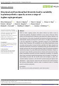 Cover page: Structural and functional leaf diversity lead to variability in photosynthetic capacity across a range of Juglans regia genotypes