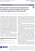 Cover page: Denosumab in osteoporosis management for diabetes patients: insights from clinical trials and explorations for dual benefit