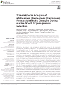 Cover page: Transcriptome Analysis of Melocactus glaucescens (Cactaceae) Reveals Metabolic Changes During in vitro Shoot Organogenesis Induction.