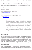 Cover page: The Impact of a Computer-Mediated Shadowing Activity on ESL Speaking Skill Development: A Pilot Study