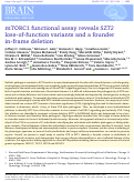 Cover page: mTORC1 functional assay reveals SZT2 loss-of-function variants and a founder in-frame deletion.