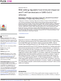 Cover page: RNA editing regulates host immune response and T cell homeostasis in SARS-CoV-2 infection