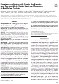 Cover page: Experiences of Aging with Opioid Use Disorder and Comorbidity in Opioid Treatment Programs: A Qualitative Analysis.