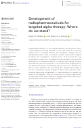 Cover page: Development of radiopharmaceuticals for targeted alpha therapy: Where do we stand?