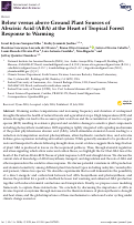 Cover page: Below versus above Ground Plant Sources of Abscisic Acid (ABA) at the Heart of Tropical Forest Response to Warming