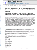 Cover page: High levels of mitochondrial DNA are associated with adolescent brain structural hypoconnectivity and increased anxiety but not depression