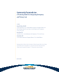 Cover page: Community Paramedicine: A Promising Model for Integrating Emergency and Primary Care