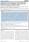 Cover page: Apolipoprotein E4 Causes Age- and Sex-Dependent Impairments of Hilar GABAergic Interneurons and Learning and Memory Deficits in Mice