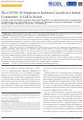 Cover page: The COVID-19 Symptom to Isolation Cascade in a Latinx Community: A Call to Action