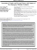 Cover page: Association of Gender and Personal Choices with Salaries of New Emergency Medicine Graduates