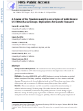 Cover page: Review: Prevalence and co-occurrence of addictions in US ethnic/racial groups: Implications for genetic research.