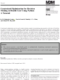 Cover page: Constrained Optimization for Decision Making in Health Care Using Python: A Tutorial.