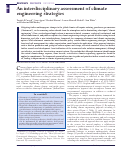 Cover page: An interdisciplinary assessment of climate engineering strategies