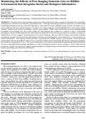 Cover page: Minimizing the Effects of Free-Ranging Domestic Cats on Wildlife: A Framework that Integrates Social and Biological Information