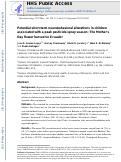 Cover page: Potential short-term neurobehavioral alterations in children associated with a peak pesticide spray season: The Mother's Day flower harvest in Ecuador.