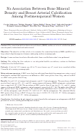 Cover page: No Association Between Bone Mineral Density and Breast Arterial Calcification Among Postmenopausal Women