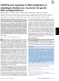 Cover page: CRISPR-based targeting of DNA methylation in Arabidopsis thaliana by a bacterial CG-specific DNA methyltransferase