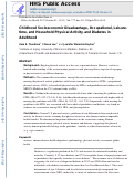 Cover page: Childhood Socioeconomic Disadvantage, Occupational, Leisure-Time, and Household Physical Activity, and Diabetes in Adulthood.