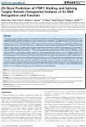 Cover page: De Novo Prediction of PTBP1 Binding and Splicing Targets Reveals Unexpected Features of Its RNA Recognition and Function