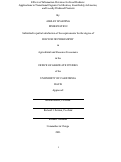 Cover page: Effects of Information Provision for Food Products: Applications to Transitional Organic Certification, Food-Safety Advisories, and Locally Produced Products