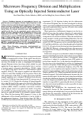 Cover page: Microwave frequency division and multiplication using an optically injected semiconductor laser