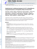 Cover page: Optimizing the Conditioning Regimen for Hematopoietic Cell Transplant in Myelofibrosis: Long-Term Results of a Prospective Phase II Clinical Trial