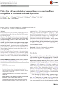 Cover page: Psilocybin with psychological support improves emotional face recognition in treatment-resistant depression