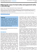 Cover page: Widening the scope of virtual reality and augmented reality in dermatology