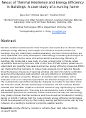 Cover page: Nexus of thermal resilience and energy efficiency in buildings: A case study of a nursing home
