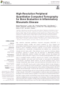 Cover page: High-Resolution Peripheral Quantitative Computed Tomography for Bone Evaluation in Inflammatory Rheumatic Disease