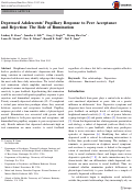 Cover page: Depressed Adolescents’ Pupillary Response to Peer Acceptance and Rejection: The Role of Rumination