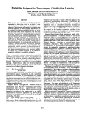 Cover page: Probability Judgement in Three-category Classification Learning