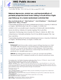 Cover page: Maternal depression, alcohol use, and transient effects of perinatal paraprofessional home visiting in South Africa: Eight-year follow-up of a cluster randomized controlled trial