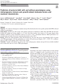 Cover page: Prediction of preterm birth with and without preeclampsia using mid-pregnancy immune and growth-related molecular factors and maternal characteristics