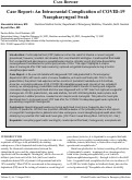 Cover page: Case Report: An Intracranial Complication of COVID-19 Nasopharyngeal Swab