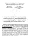 Cover page: Energy Cost Pass-Through in U.S. Manufacturing: Estimates and Implications for Carbon Taxes