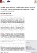 Cover page: Sporadic phage defense in epidemic Vibrio cholerae mediated by the toxin-antitoxin system DarTG is countered by a phage-encoded antitoxin mimic.