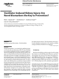 Cover page: Ventilator-Induced Kidney Injury: Are Novel Biomarkers the Key to Prevention?