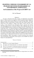 Cover page: Fighting Chinese Censorship of U.S. Films by Denying Filmmakers U.S. Government Assistance: An Examination of the Proposed SCRIPT Act