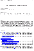 Cover page: CP violation and the CKM matrix