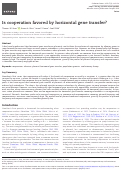 Cover page: Is cooperation favored by horizontal gene transfer?