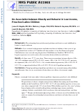 Cover page: No Association between Obesity and Behavior in Low-income, Preschool Latino Children