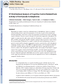 Cover page: RT distributional analysis of cognitive-control-related brain activity in first-episode schizophrenia